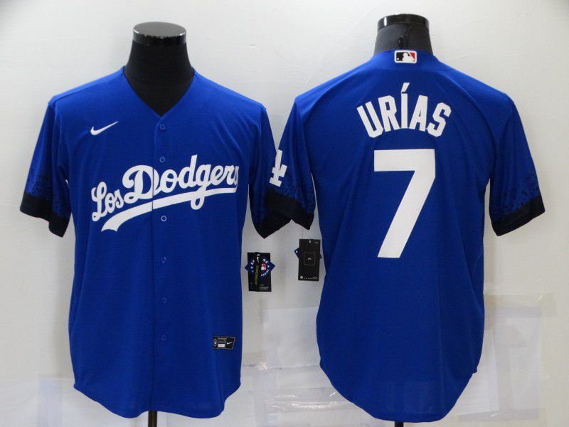 Men Los Angeles Dodgers #7 Urias Blue City Edition Game Nike 2021 MLB Jersey